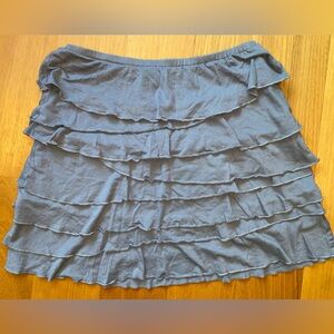 Garnet Hill Grey Tiered‎ Ruffle Skirt Women’s Size Small